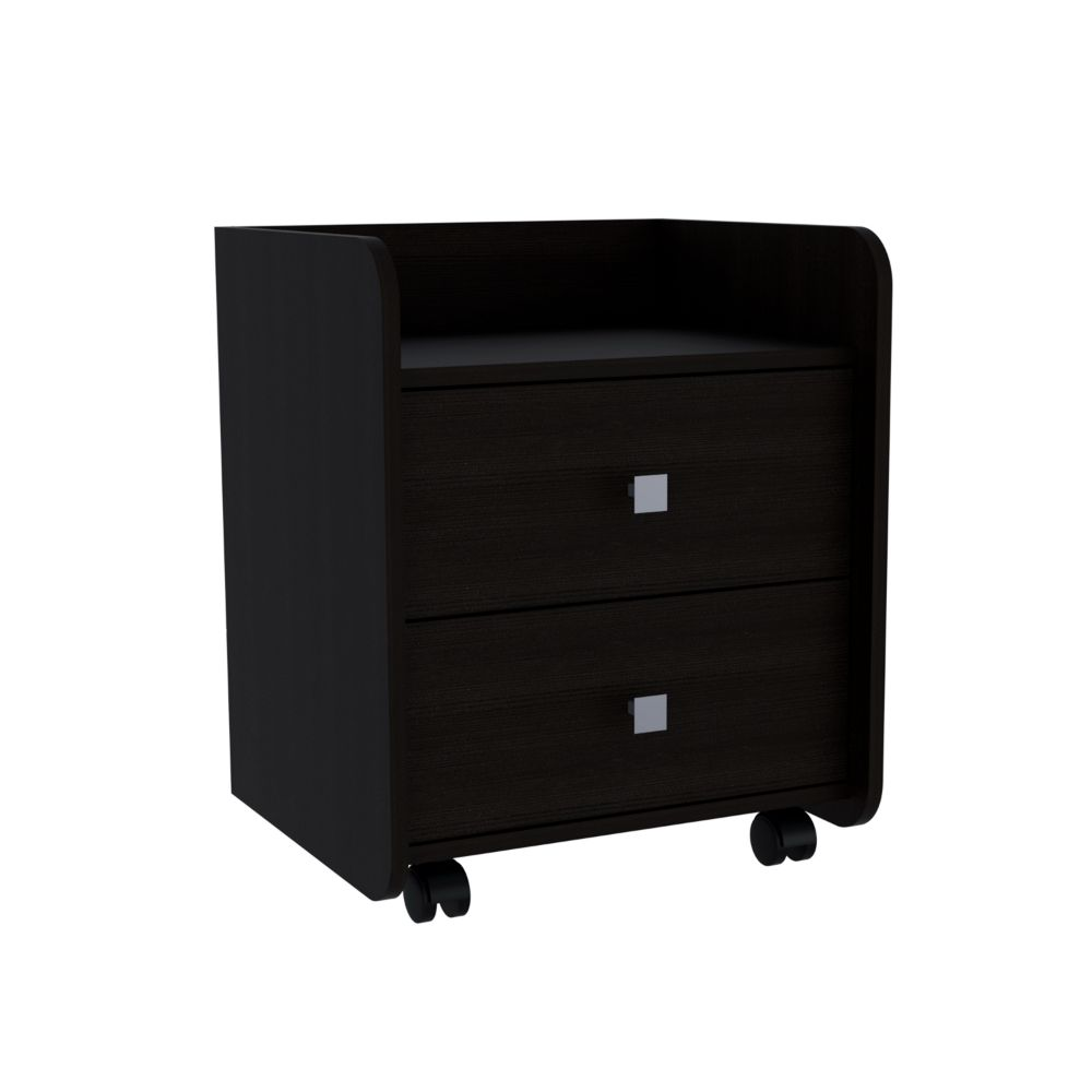 Marsella Nightstand, Two Drawers, Superior Top, Metal Handle