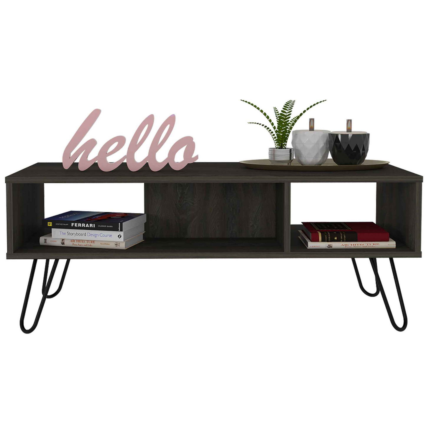 Vassel Coffee Table, Four Legs,  Two Shelves