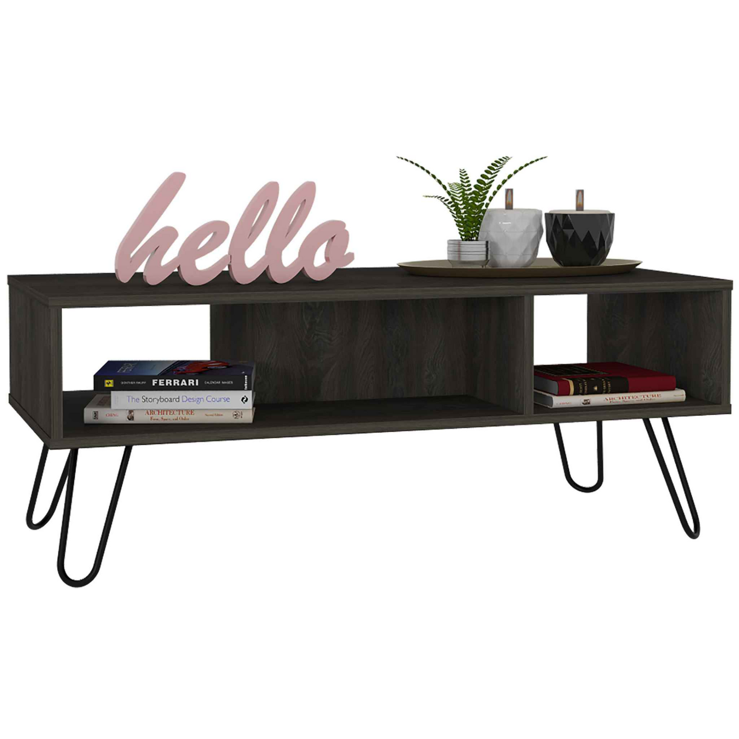 Vassel Coffee Table, Four Legs,  Two Shelves