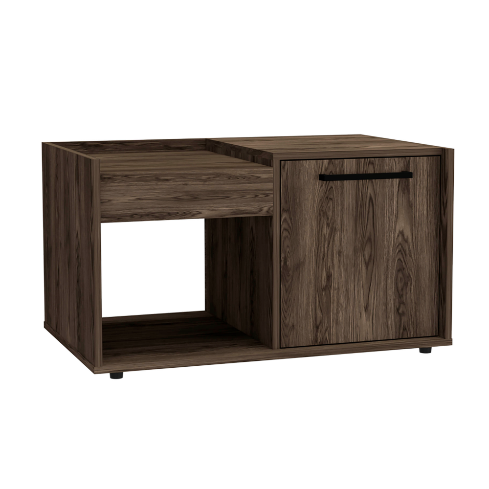 Ambar Coffee Table, One Open Shelf, Single Door Cabinet