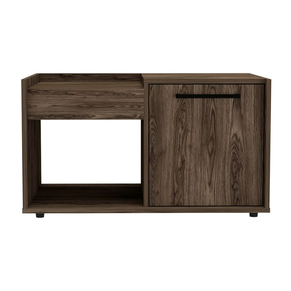 Ambar Coffee Table, One Open Shelf, Single Door Cabinet