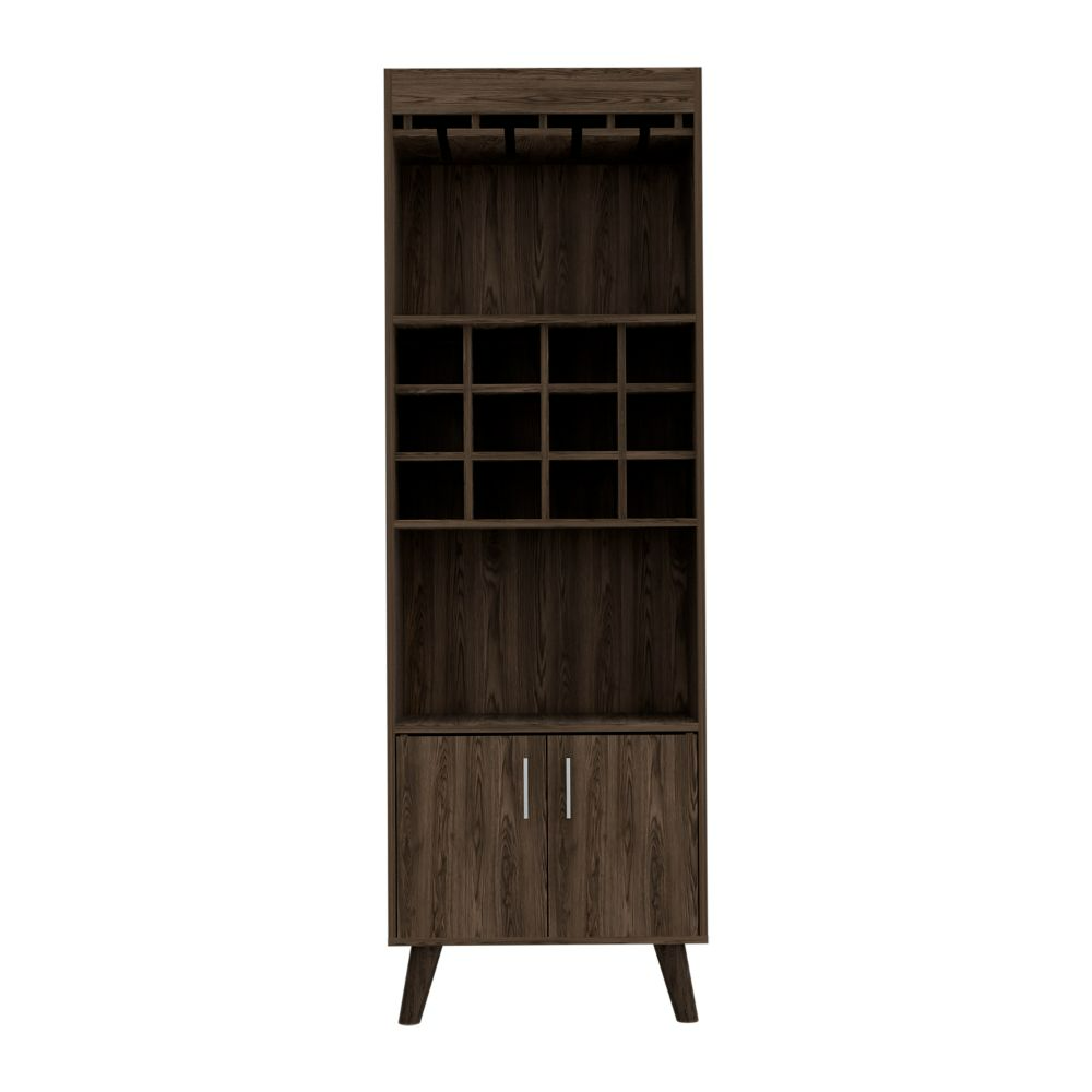 Harvey Bar Double Door Cabinet, Twelve Wine Cubbbies, Two Shelves