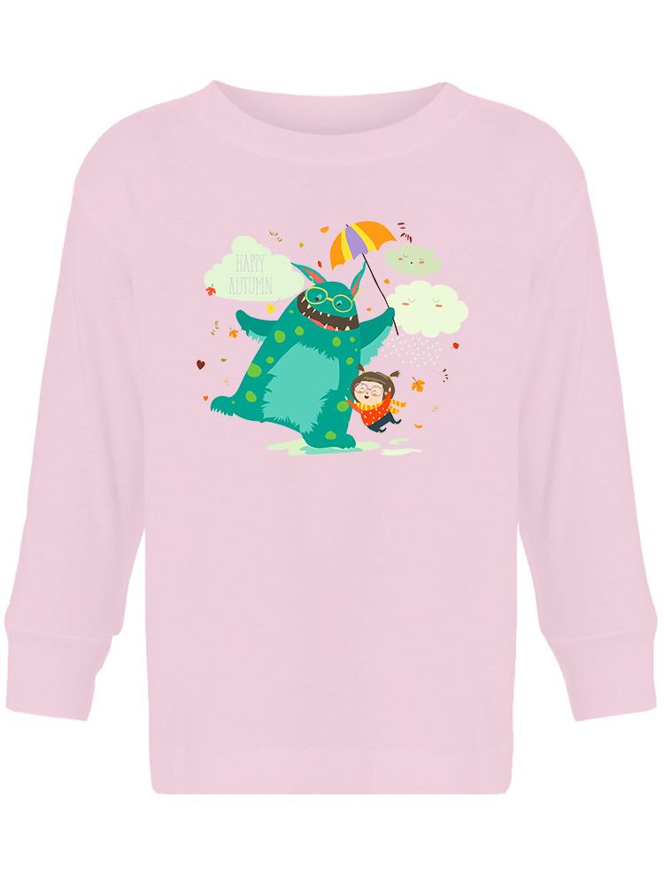 Happy Autumn Monster And Girl T-shirt -Image by Shutterstock