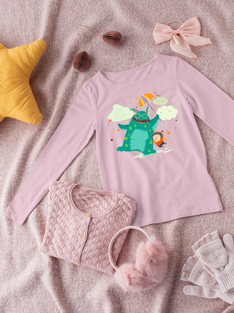 Happy Autumn Monster And Girl T-shirt -Image by Shutterstock