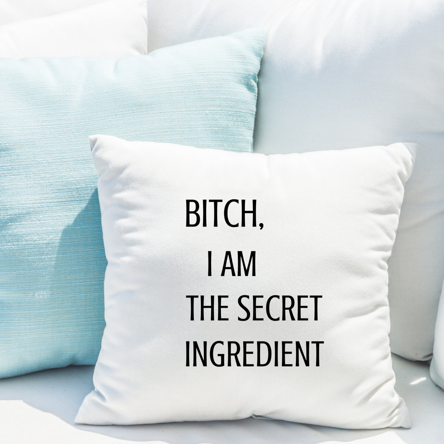 Funny Sarcastic Accent Pillow Cover with Quote, Couch Throw Pillowcase in Two Sizes Gift for Cook, Housewarming Gift Living Room or Bedroom