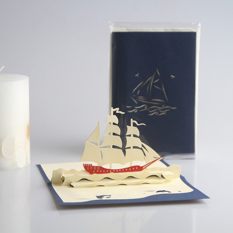 3d Hand-Cut Paper-Cut Engraving Greeting Card