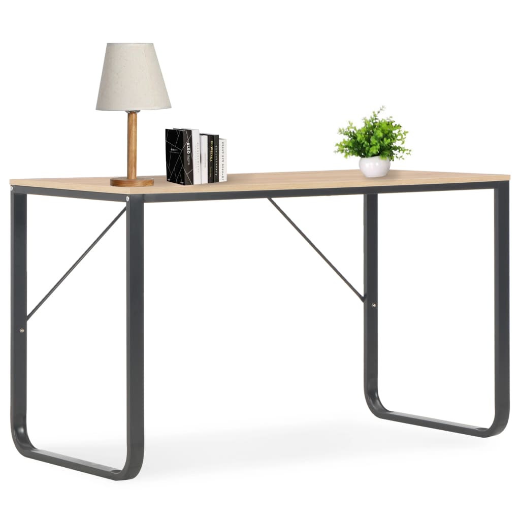 vidaXL Computer Desk Black and Oak