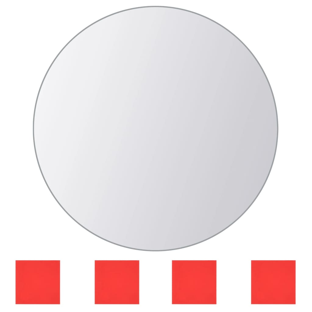 vidaXL 8 pcs Mirror Tiles Round Glass