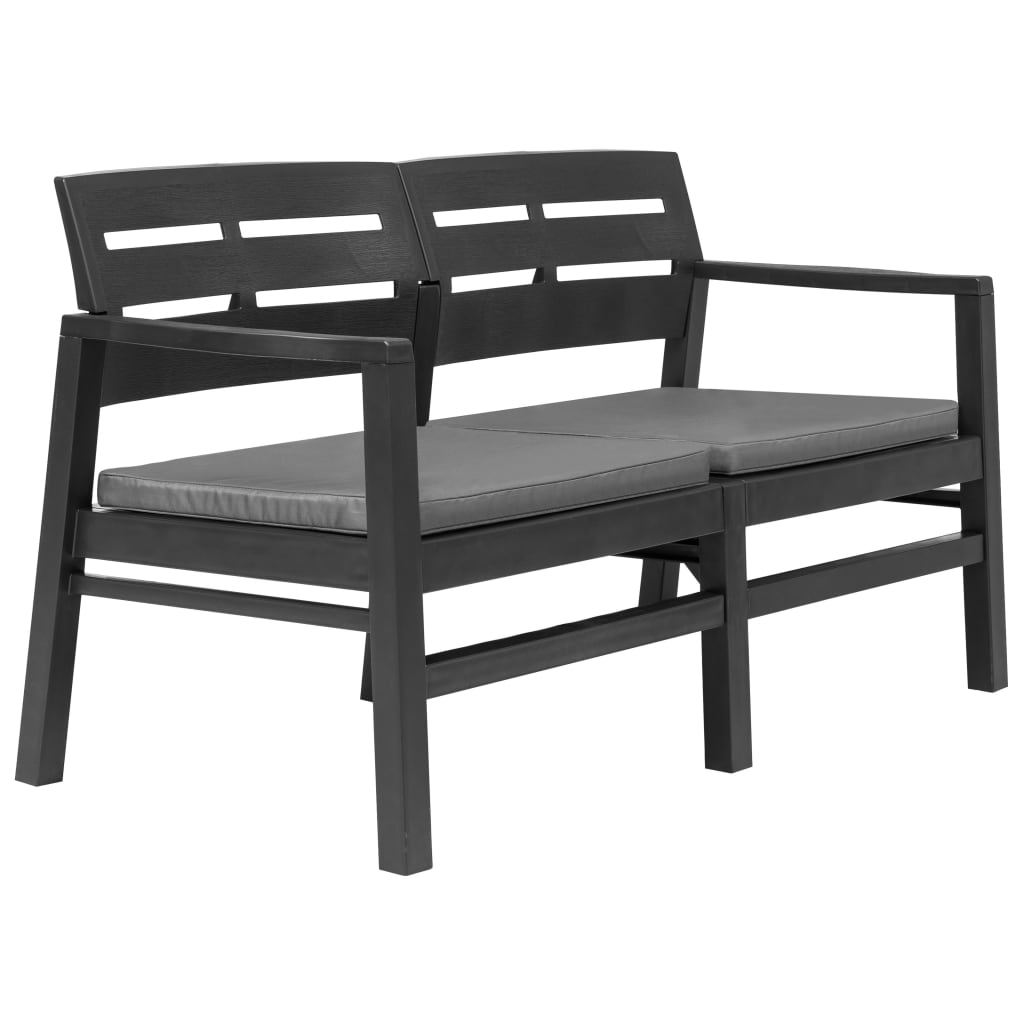 vidaXL 4 Piece Patio Lounge Set Plastic Anthracite