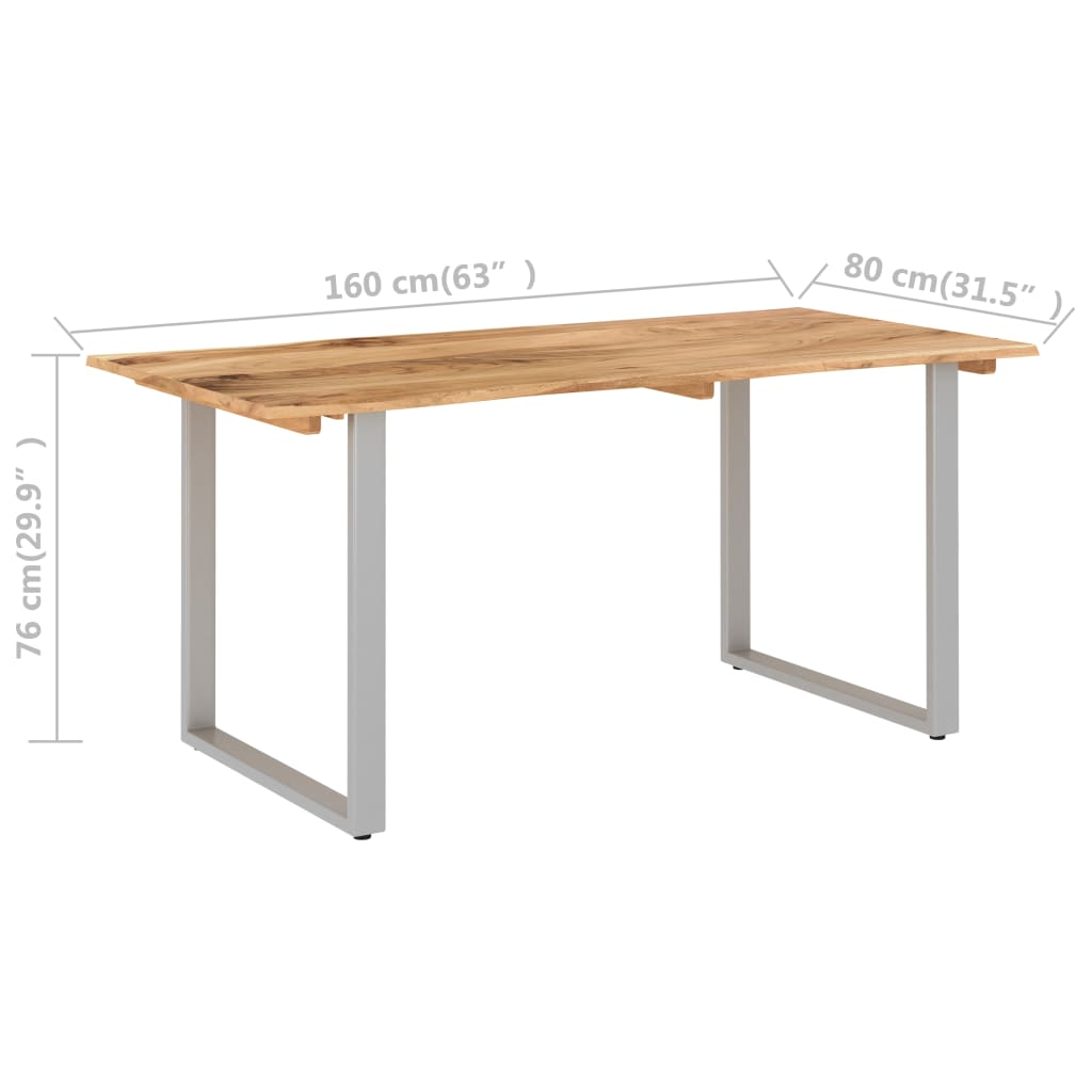 vidaXL Dining Table Solid Wood Acacia