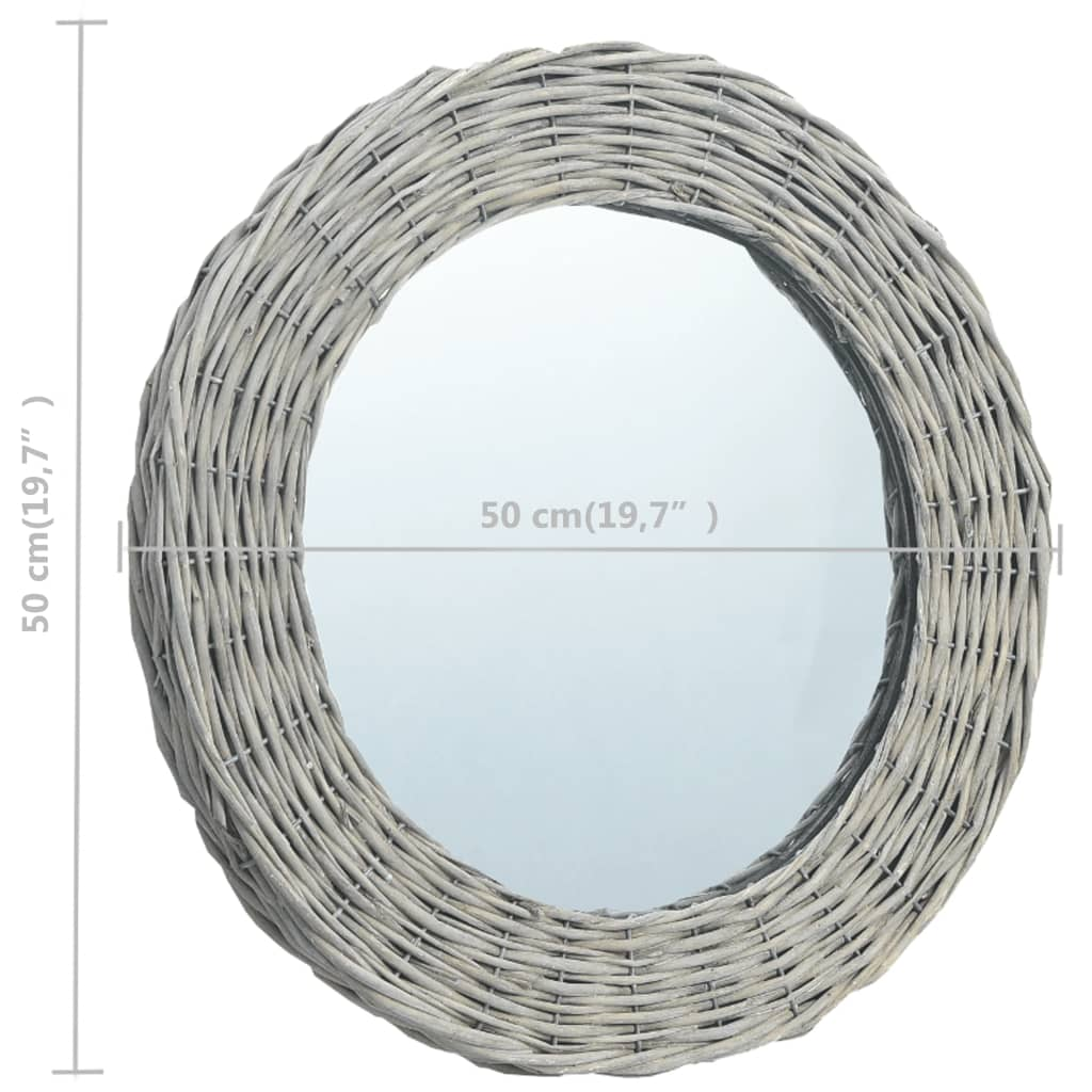 vidaXL Mirror 19.7" Wicker