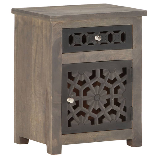 vidaXL Bedside Cabinet 15.7"x11.8"x19.7" Solid Mango Wood