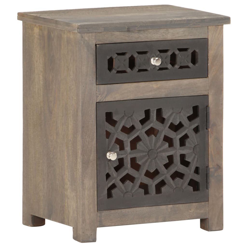 vidaXL Bedside Cabinet 15.7"x11.8"x19.7" Solid Mango Wood