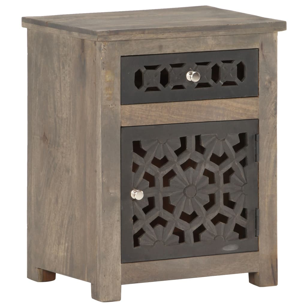 vidaXL Bedside Cabinet 15.7"x11.8"x19.7" Solid Mango Wood