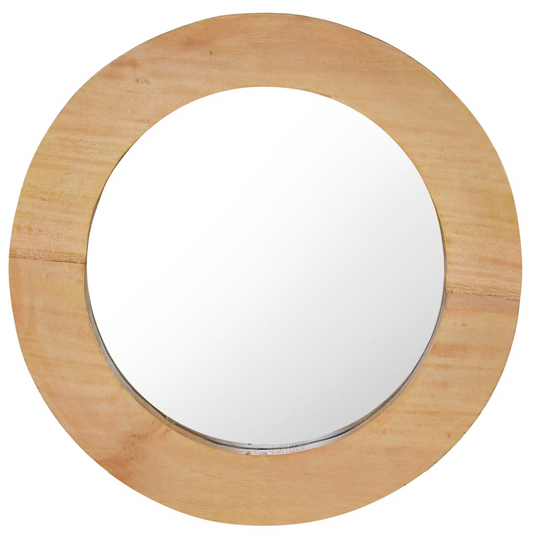 vidaXL Wall Mirror 15.7" Teak Round