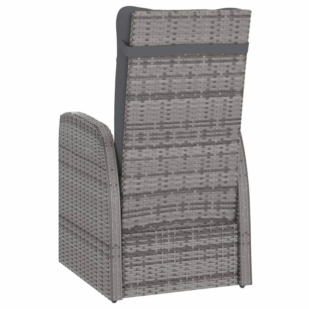 vidaXL 7 Piece Patio Dining Set with Cushions Poly Rattan Gray