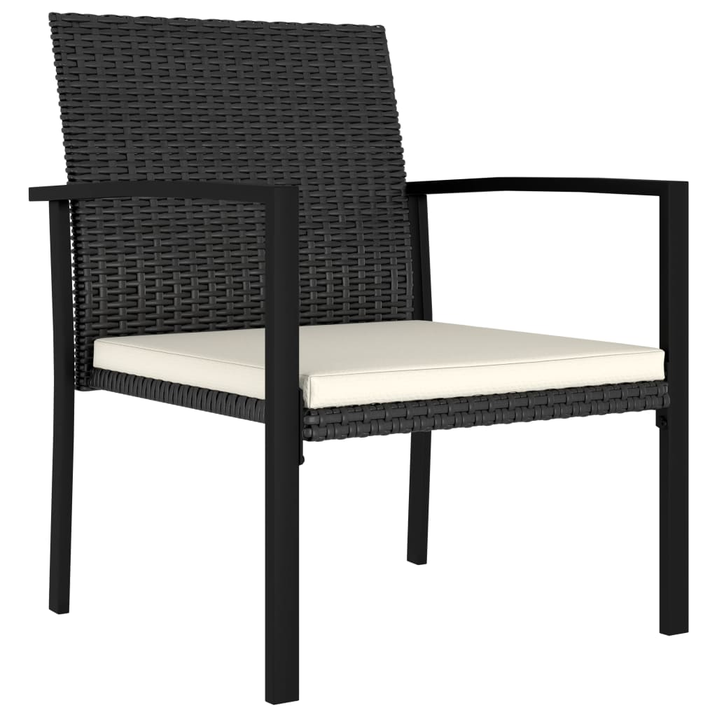 vidaXL 7 Piece Patio Dining Set Poly Rattan Black