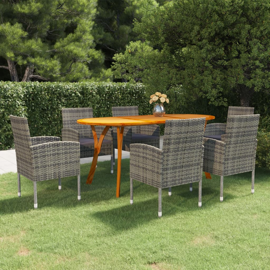 vidaXL 7 Piece Patio Dining Set Anthracite