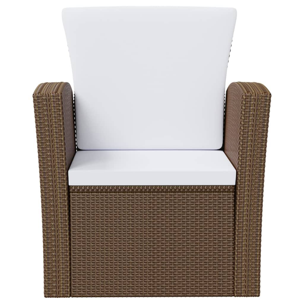 vidaXL 8 Piece Patio Lounge Set with Cushions Poly Rattan Brown