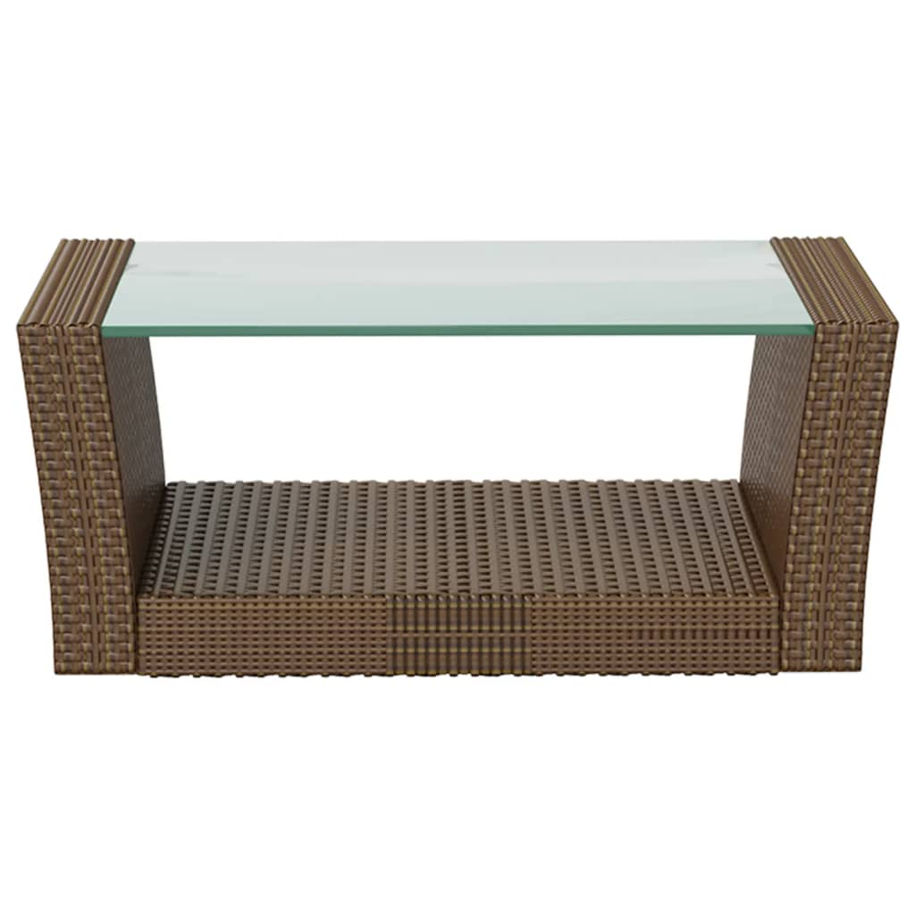vidaXL 8 Piece Patio Lounge Set with Cushions Poly Rattan Brown