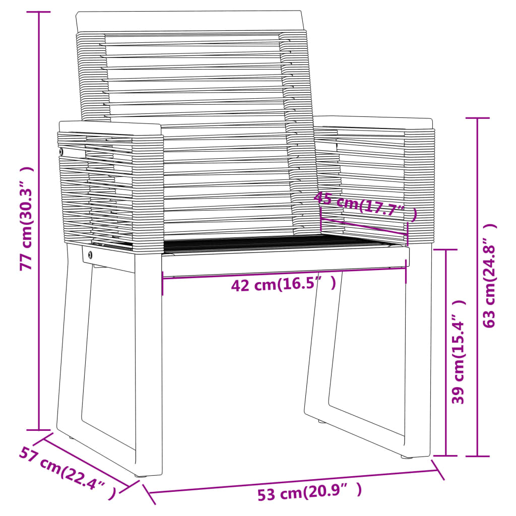 vidaXL 7 Piece Patio Dining Set Black