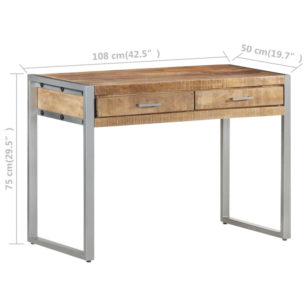 Industrial Desk- Rough Mango Wood