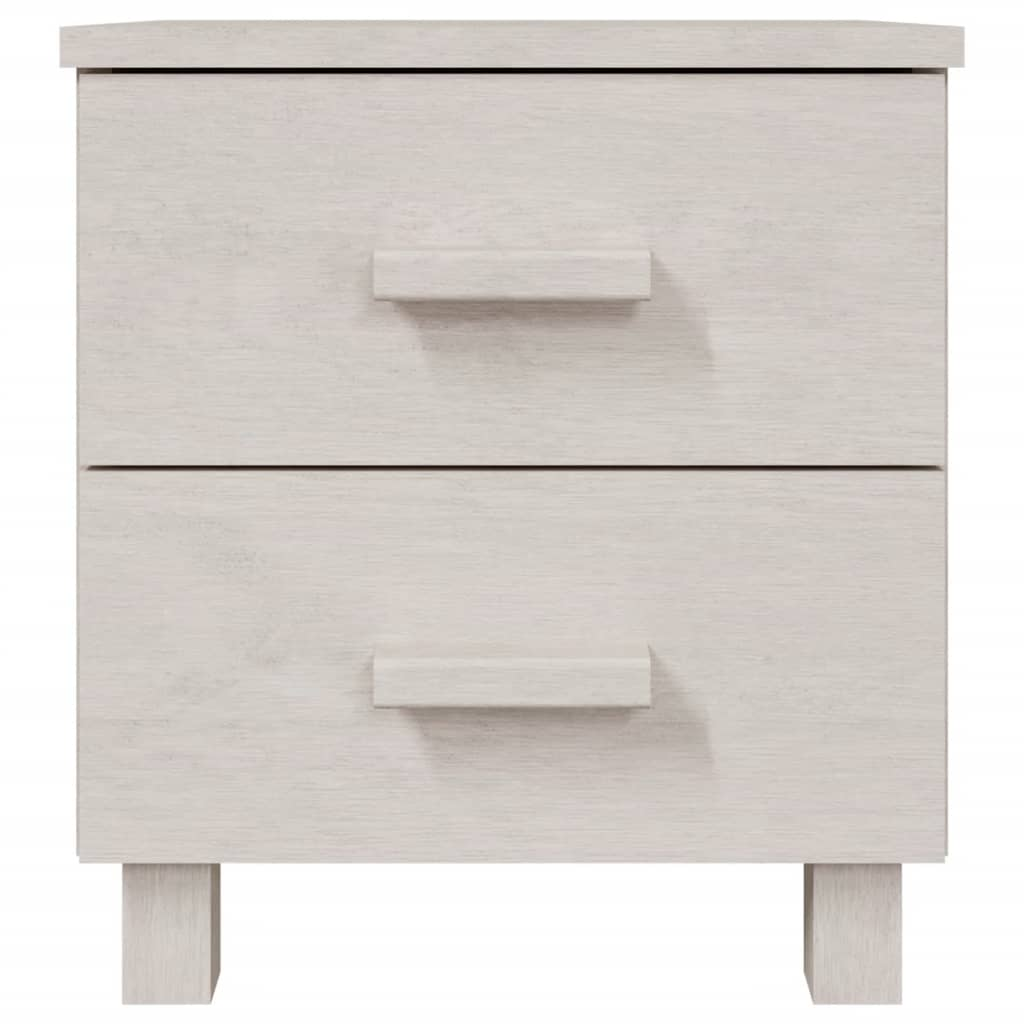 vidaXL Bedside Cabinets HAMAR 2 pcs White 15.7"x13.8"x17.5" Solid Wood