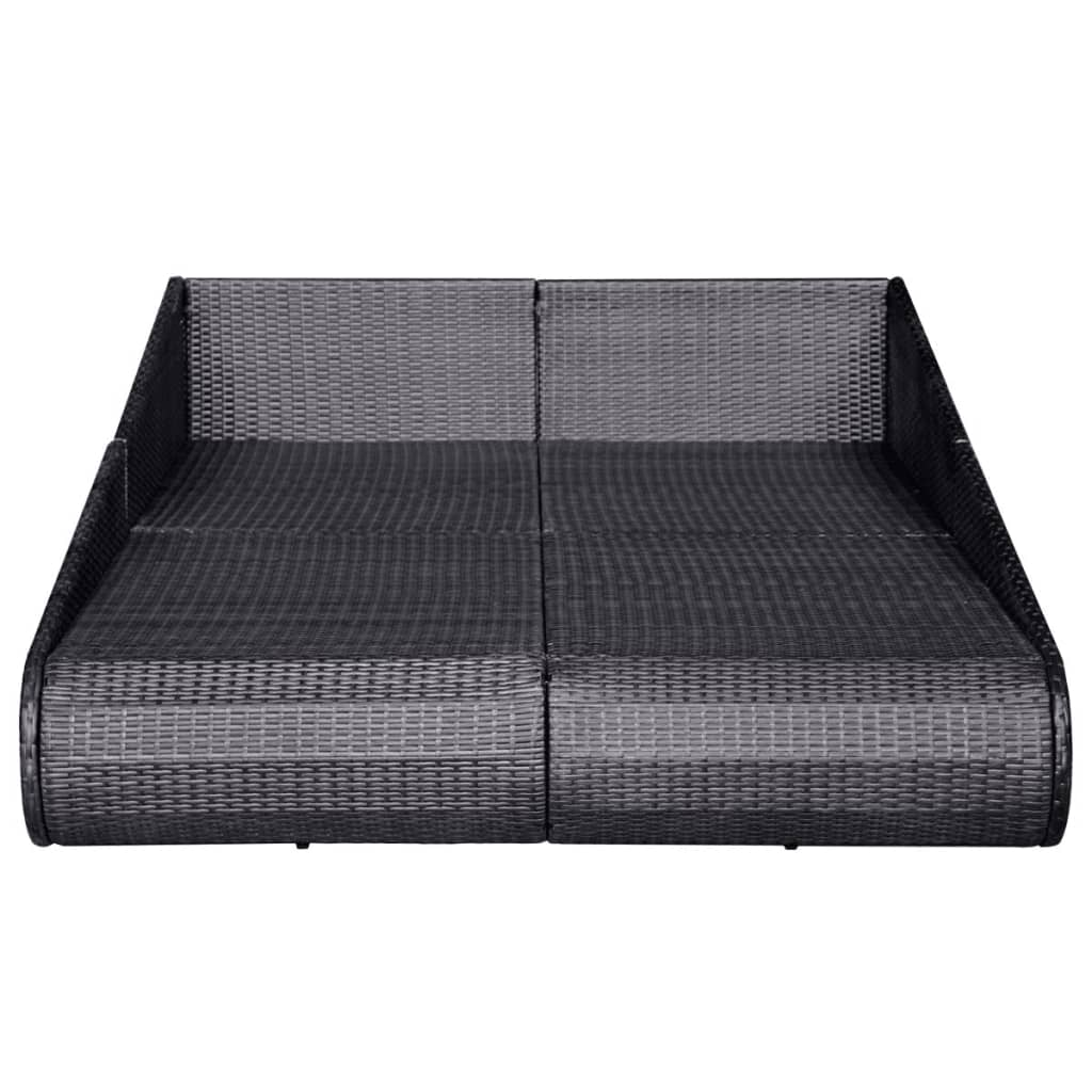 vidaXL Garden Bed Black 43.3"x78.7" Poly Rattan