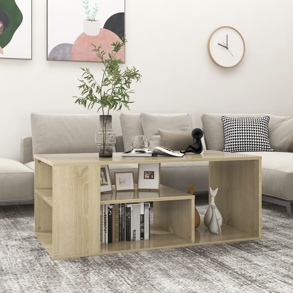 vidaXL Coffee Table Sonoma Oak 39.4"x19.7"x15.7" Engineered Wood