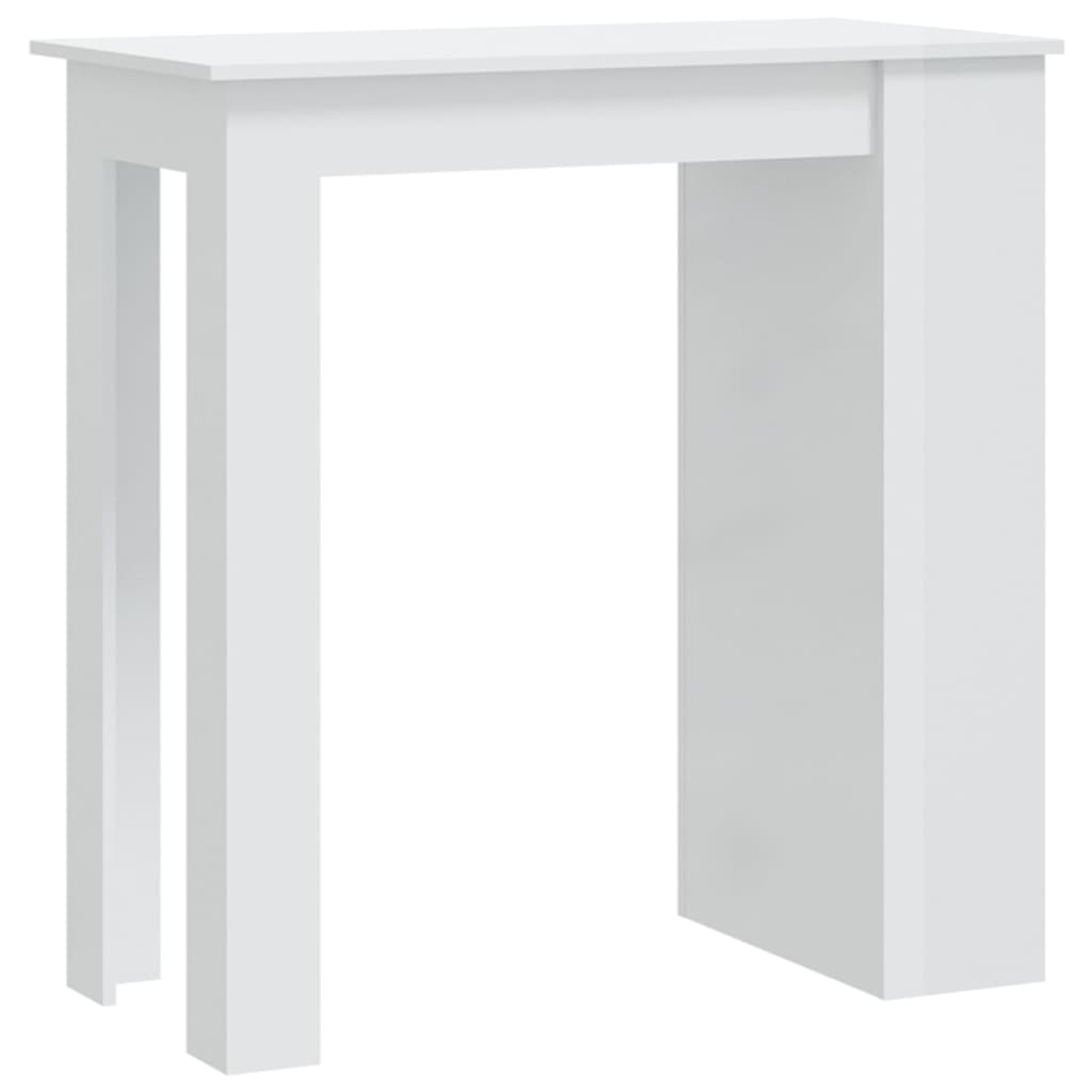 vidaXL Bar Table with Storage Rack High Gloss White 40.2"x19.7"x40.7"