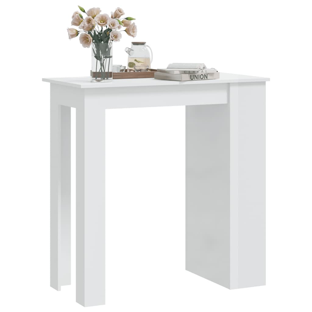 vidaXL Bar Table with Storage Rack High Gloss White 40.2"x19.7"x40.7"