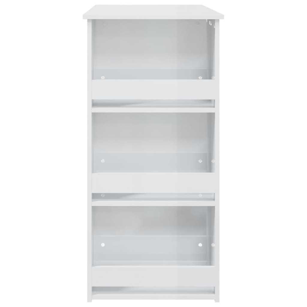 vidaXL Bar Table with Storage Rack High Gloss White 40.2"x19.7"x40.7"