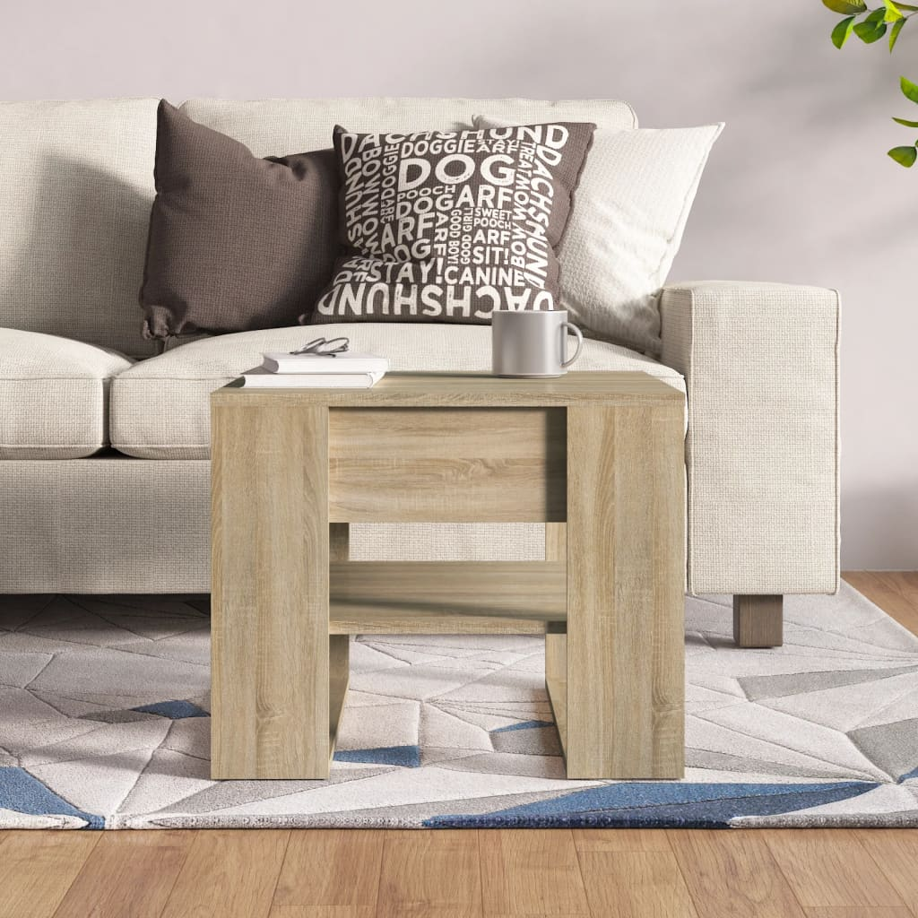 vidaXL Coffee Table Sonoma Oak 21.9"x21.7"x17.7" Engineered Wood