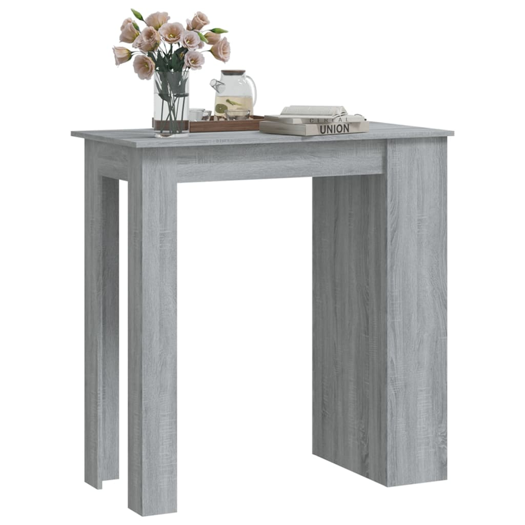 vidaXL Bar Table with Storage Rack Gray Sonoma