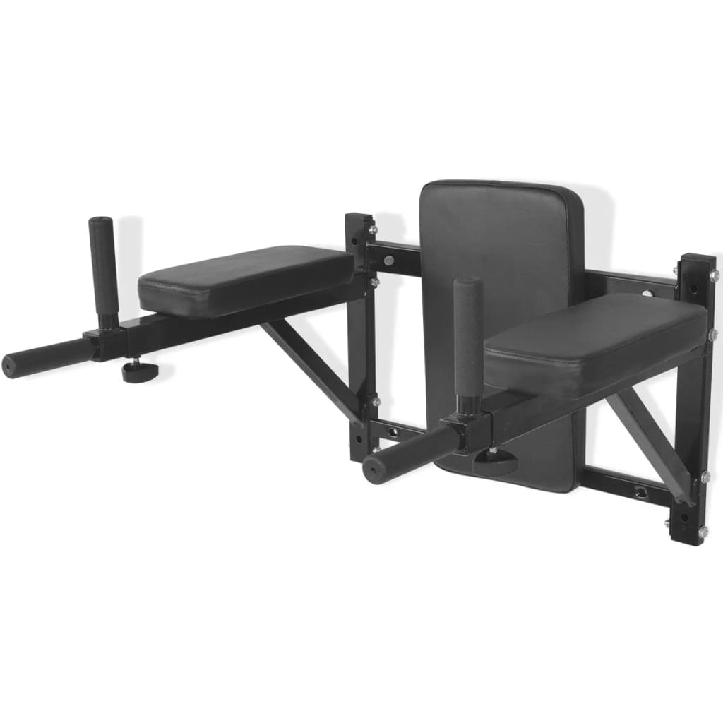 vidaXL Wall-mounted Fitness Dip Station Black