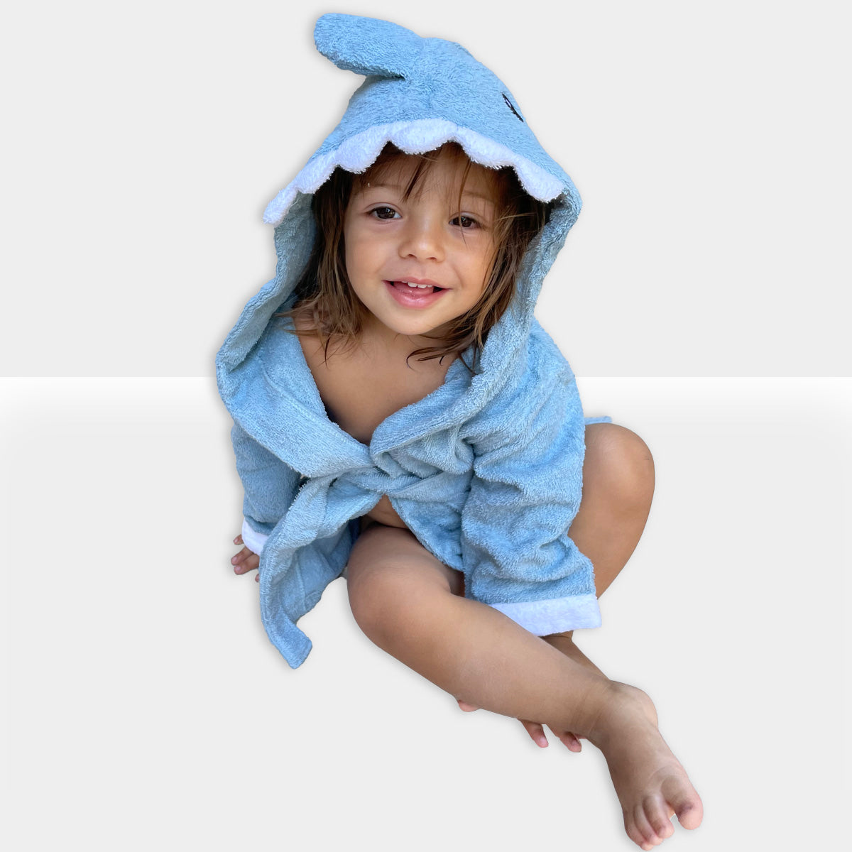 Baby Bathrobe Cotton Blue Shark