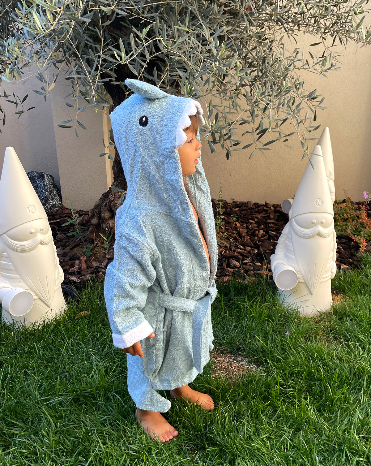 Baby Bathrobe Cotton Blue Shark