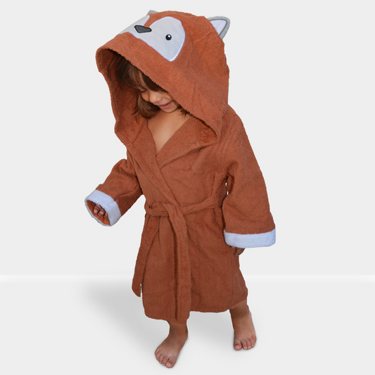 Baby Bathrobe Cotton Orange Fox