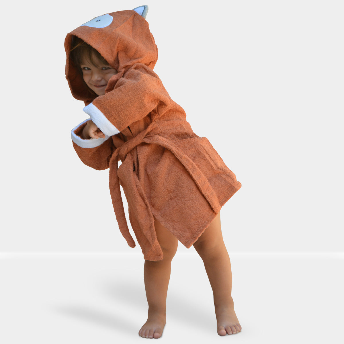 Baby Bathrobe Cotton Orange Fox