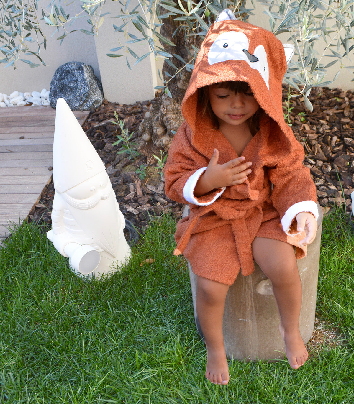 Baby Bathrobe Cotton Orange Fox