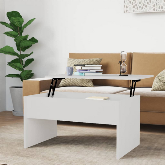 vidaXL Coffee Table High Gloss White 31.5"x19.9"x16.3" Engineered Wood