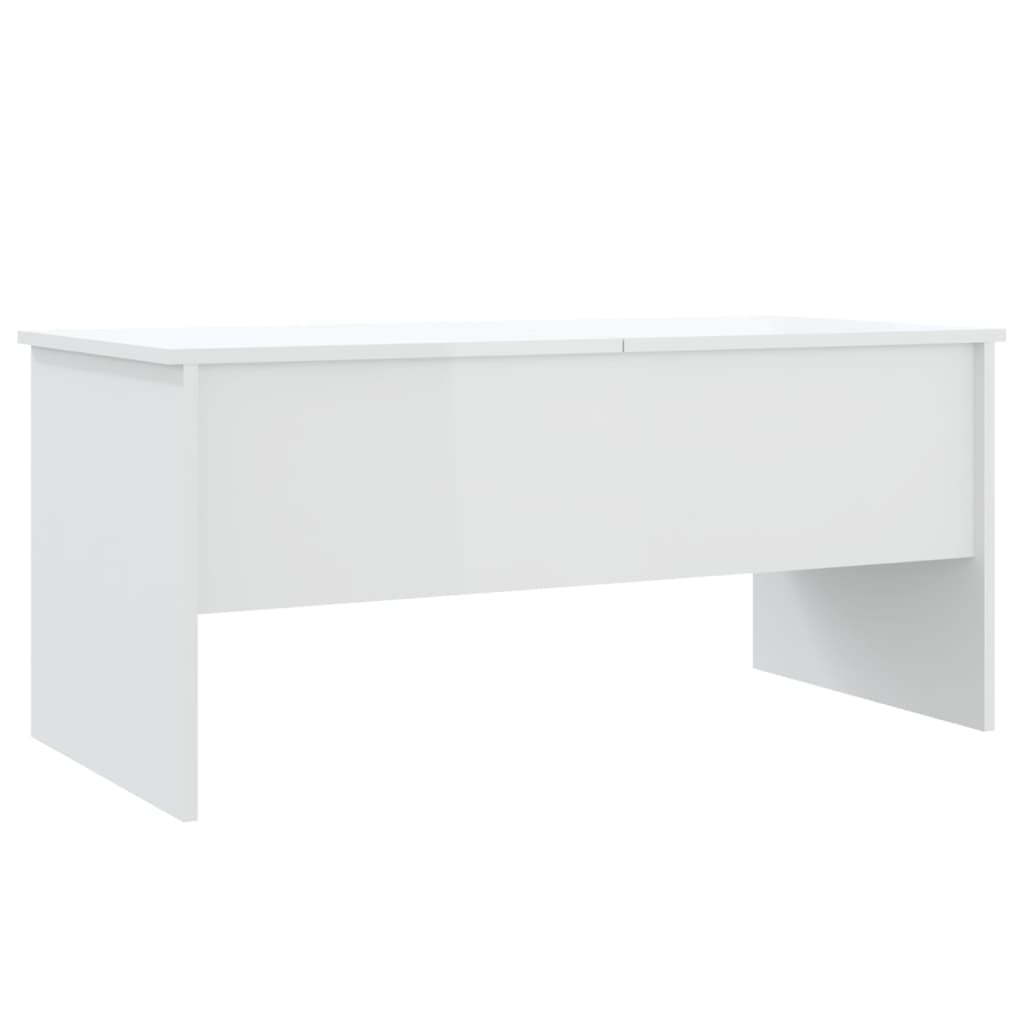 vidaXL Coffee Table High Gloss White 40.2"x19.9"x18.3" Engineered Wood