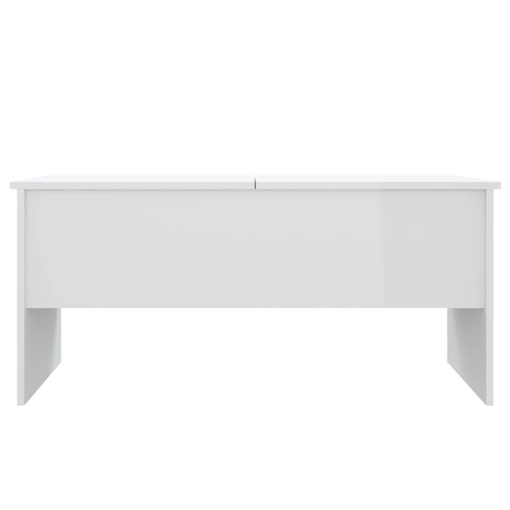 vidaXL Coffee Table High Gloss White 40.2"x19.9"x18.3" Engineered Wood