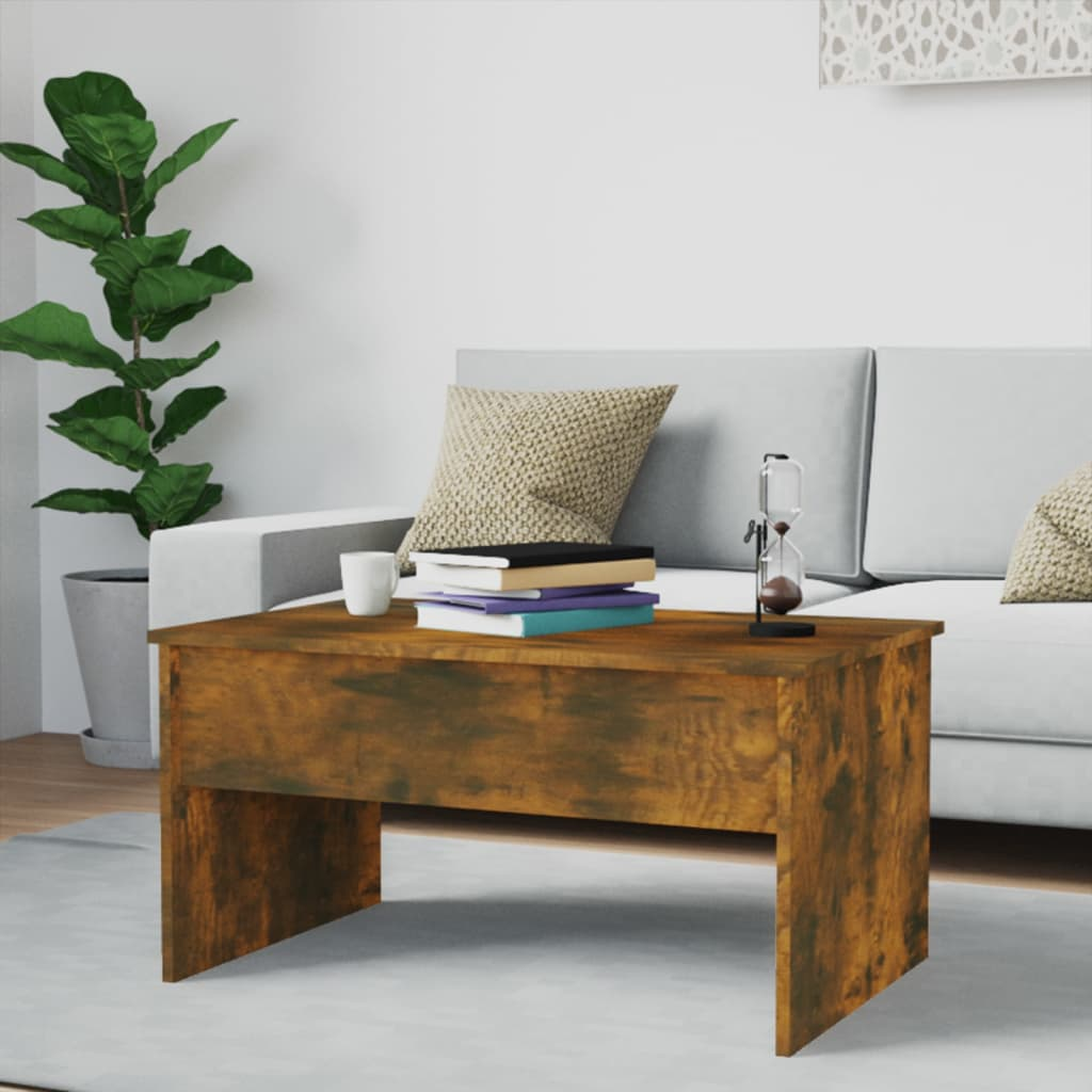 vidaXL Coffee Table Smoked Oak 31.5"x19.9"x16.3" Engineered Wood