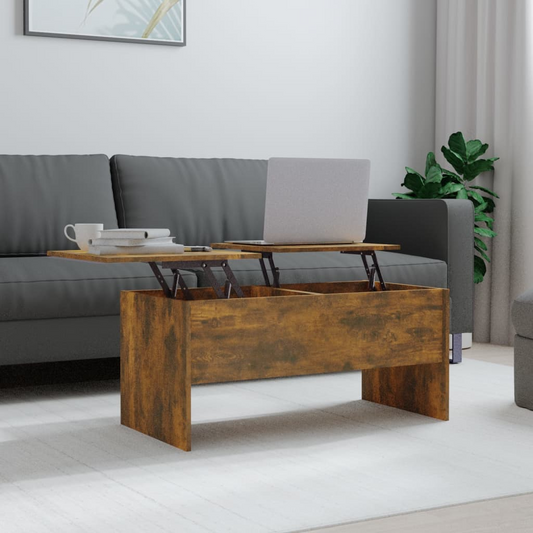 vidaXL Coffee Table Smoked Oak 40.2"x19.9"x18.3" Engineered Wood