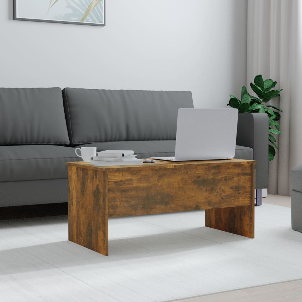 vidaXL Coffee Table Smoked Oak 40.2"x19.9"x18.3" Engineered Wood