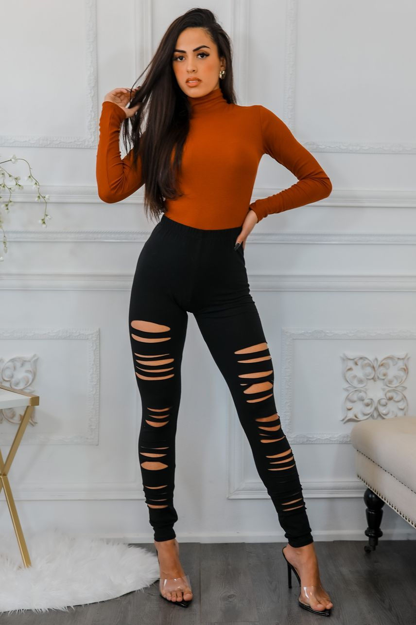 Code Shred Cut Out Destroyed Leggings