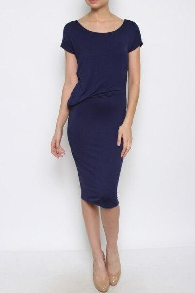 Throw and Shirt Midi Dress Navy