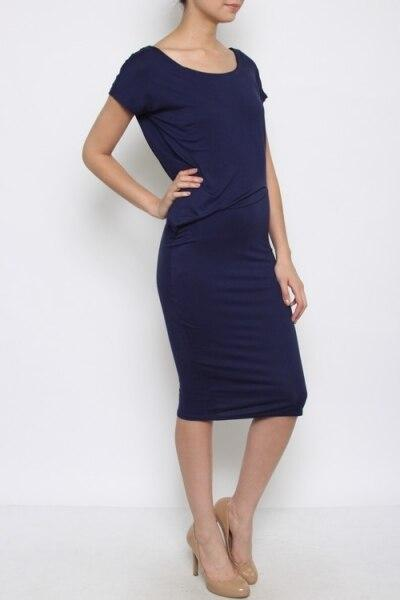 Throw and Shirt Midi Dress Navy