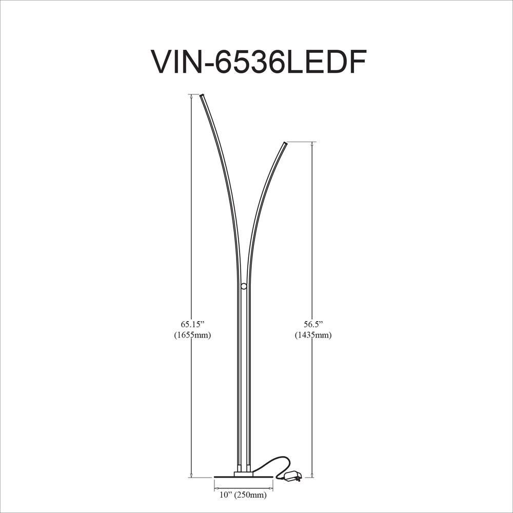 34W Floor Lamp, MW, WH Acrylic Diffuser